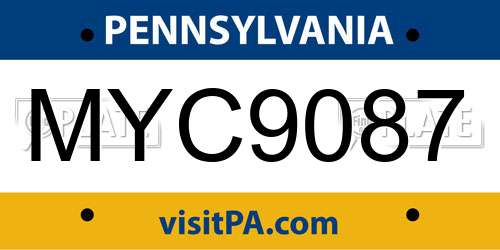 MYC9087 Pennsylvania License Plate