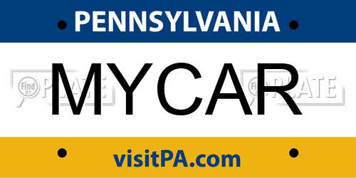 MYCAR Pennsylvania License Plate