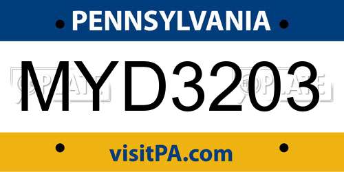 MYD3203 Pennsylvania License Plate