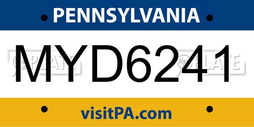 MYD6241 Pennsylvania License Plate