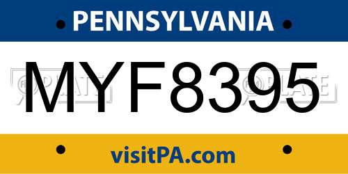 MYF8395 Pennsylvania License Plate