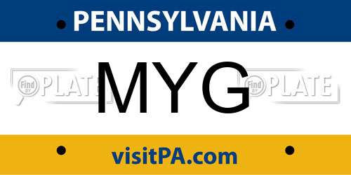 MYG Pennsylvania License Plate