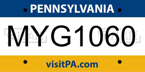 MYG1060 Pennsylvania License Plate