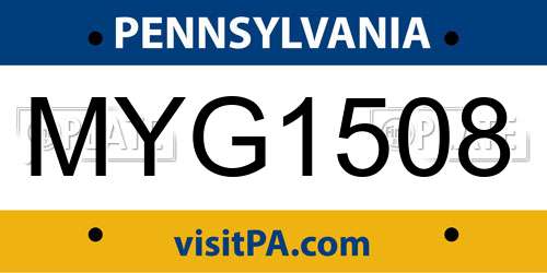 MYG1508 Pennsylvania License Plate