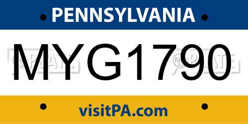 MYG1790 Pennsylvania License Plate