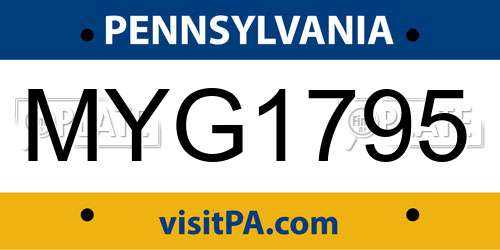 MYG1795 Pennsylvania License Plate