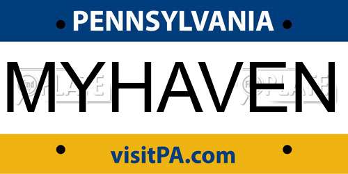 MYHAVEN Pennsylvania License Plate