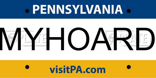 MYHOARD Pennsylvania License Plate