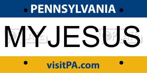 MYJESUS Pennsylvania License Plate