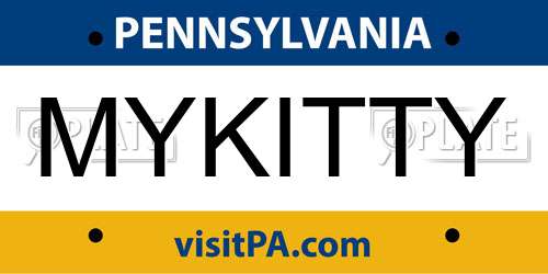 MYKITTY Pennsylvania License Plate