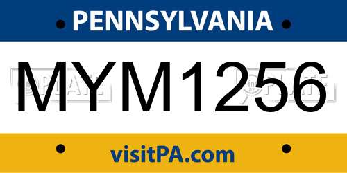 MYM1256 Pennsylvania License Plate