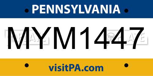 MYM1447 Pennsylvania License Plate