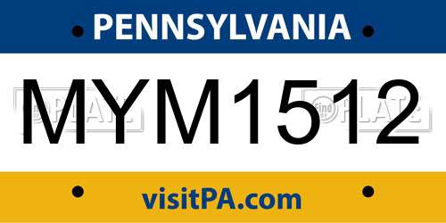 MYM1512 Pennsylvania License Plate
