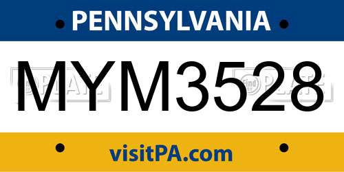MYM3528 Pennsylvania License Plate