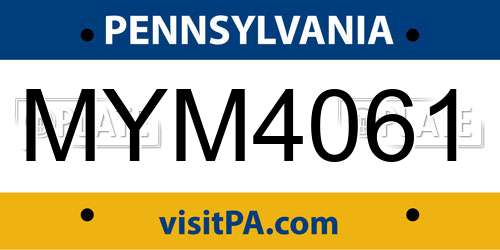 MYM4061 Pennsylvania License Plate