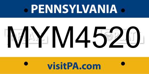 MYM4520 Pennsylvania License Plate