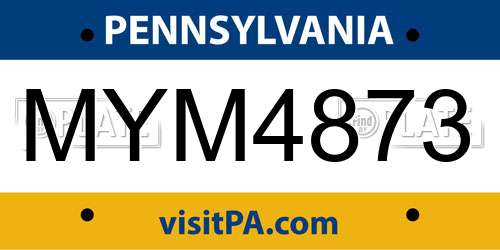 MYM4873 Pennsylvania License Plate