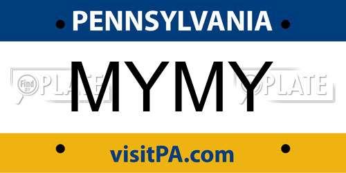 MYMY Pennsylvania License Plate