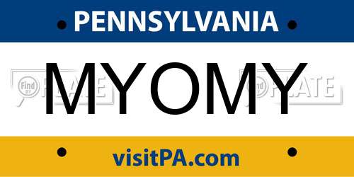 MYOMY Pennsylvania License Plate