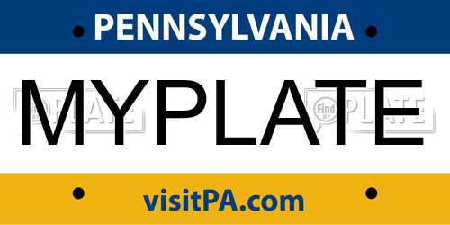 MYPLATE Pennsylvania License Plate