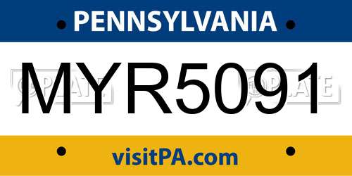 MYR5091 Pennsylvania License Plate