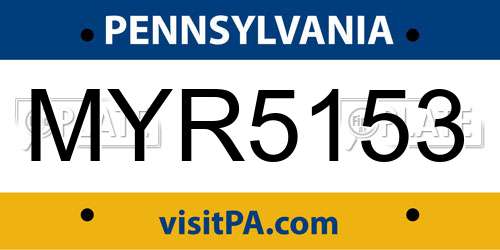 MYR5153 Pennsylvania License Plate