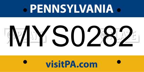 MYS0282 Pennsylvania License Plate