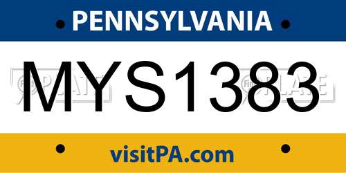 MYS1383 Pennsylvania License Plate