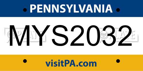 MYS2032 Pennsylvania License Plate