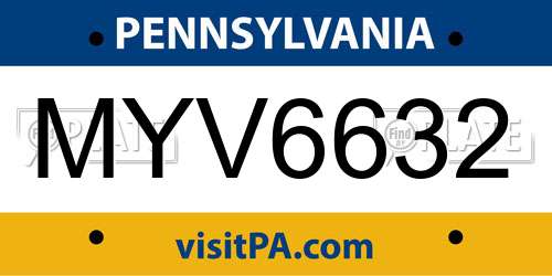 MYV6632 Pennsylvania License Plate