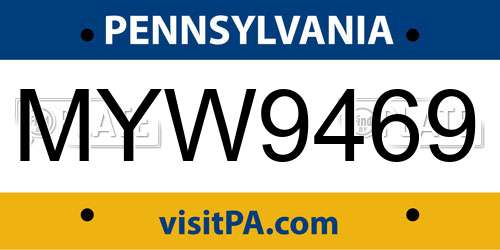 MYW9469 Pennsylvania License Plate