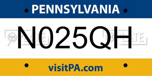 N025QH Pennsylvania License Plate