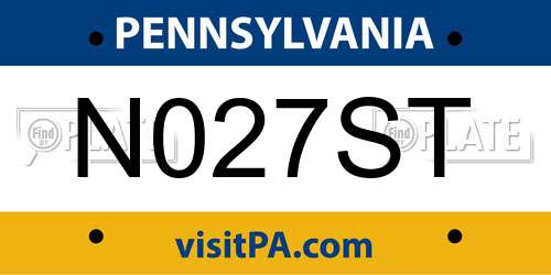 N027ST Pennsylvania License Plate