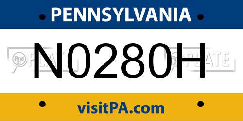 N0280H Pennsylvania License Plate