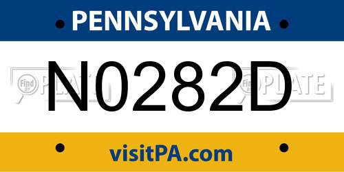N0282D Pennsylvania License Plate