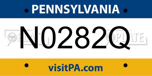 N0282Q Pennsylvania License Plate