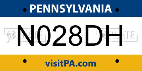 N028DH Pennsylvania License Plate