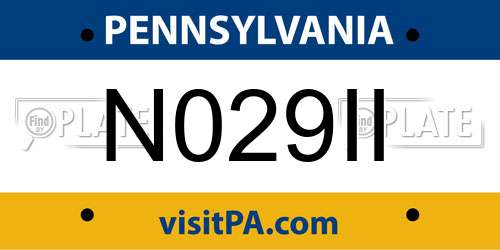 N029II Pennsylvania License Plate