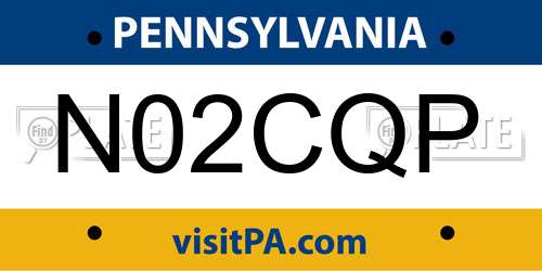 N02CQP Pennsylvania License Plate