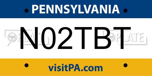N02TBT Pennsylvania License Plate