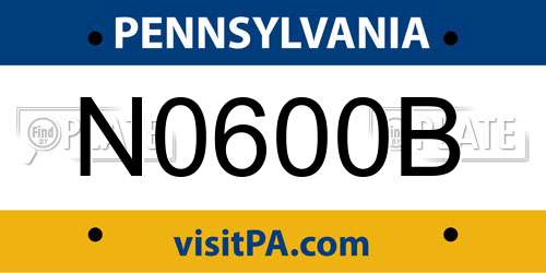N0600B Pennsylvania License Plate