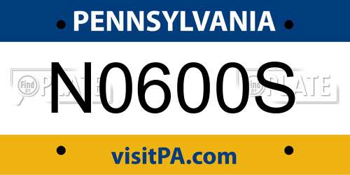 N0600S Pennsylvania License Plate
