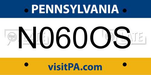 N060OS Pennsylvania License Plate