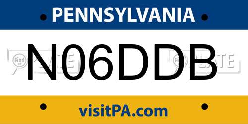N06DDB Pennsylvania License Plate