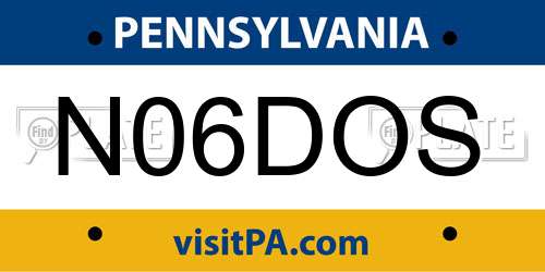 N06DOS Pennsylvania License Plate