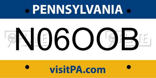 N06OOB Pennsylvania License Plate
