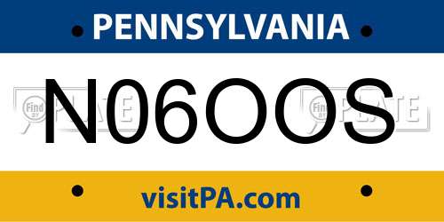 N06OOS Pennsylvania License Plate