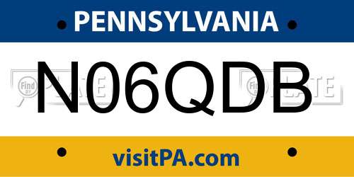 N06QDB Pennsylvania License Plate