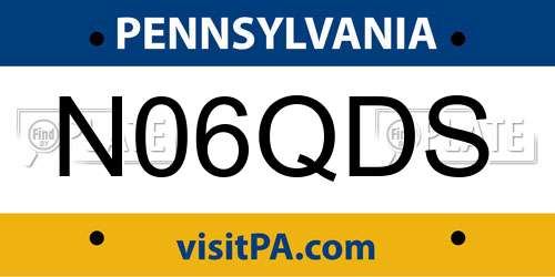 N06QDS Pennsylvania License Plate