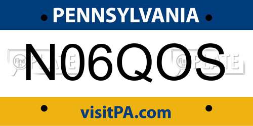 N06QOS Pennsylvania License Plate